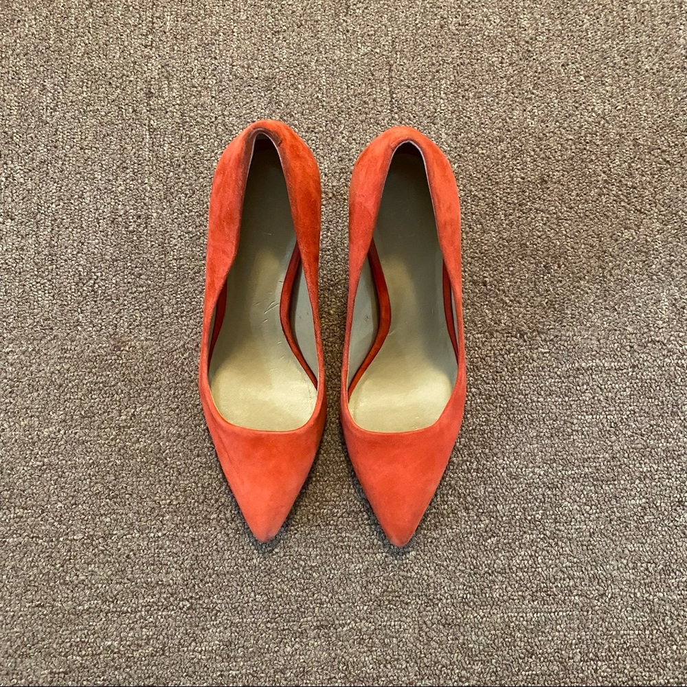 Ann Taylor | Pointed Heel Suede Pump - Orange